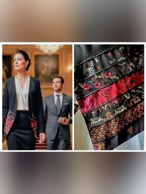 COLDWATER CREEK Open Front Jacket Beautiful Asian Design